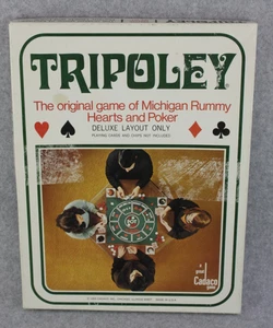 Vintage Cadaco Tripoley Deluxe Layout Game Mat Board Michigan Rummy Hearts Poker - Picture 1 of 9