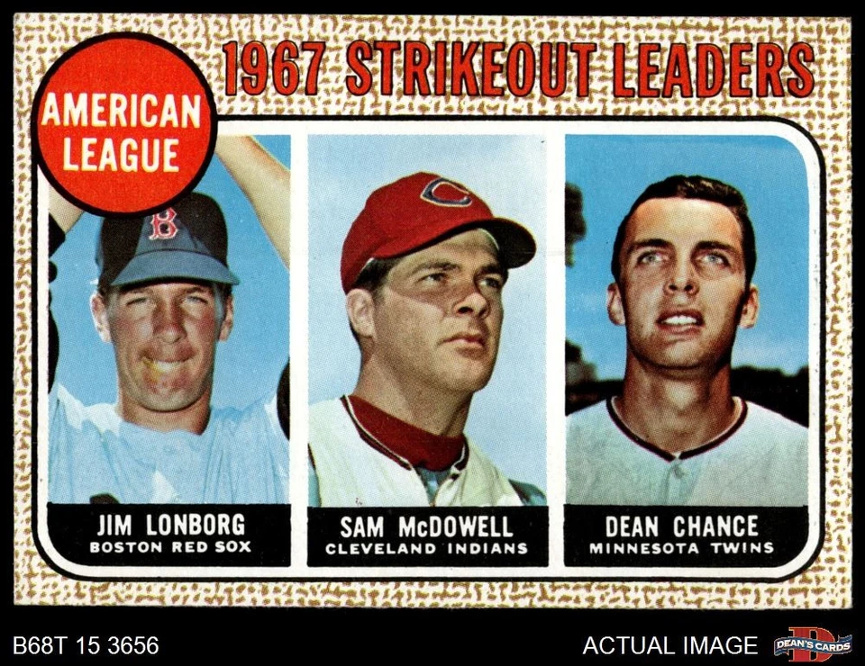 1968 Topps #12 Dean Chance AL Strikeout Leaders Red Sox / Indians / Twins 7 - NM - Image 1 of 1