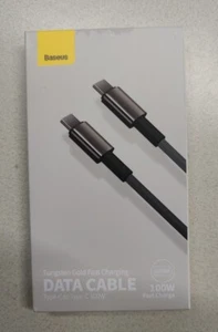 PD 100W Zinc Alloy Braided USB C Type-C Fast Charging Data Cable, 3.3ft/1m, Grey - Picture 1 of 3