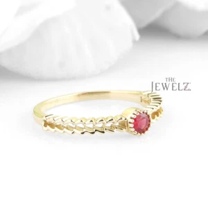 14K Gold 0.25 CT Ruby July Birthstone Vintage Style Art Deco Ring Fi... - Picture 1 of 4
