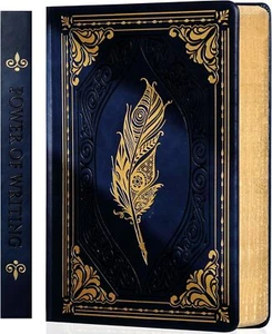 320 A5 Pages Blue Thick Hardcover Vintage Leather Journal Writing Notebook - Picture 1 of 6