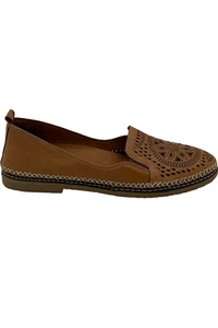Spring Step Leather Perforated Slip-Ons Ingrid Camel - Picture 1 of 4