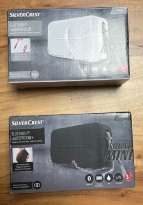 2x Bluetooth Lautsprecher Silvercrest, Box, Maße 12,4 x 7,5 x 4,6cm, bis 5 STd - Bild 1 von 4