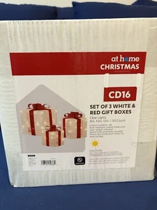 Set of 3 Christmas Lighted Gift Boxes Decorations Indoor Outdoor 50 LED Light Up - Picture 1 of 4