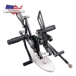 US Black Rear set Foot pegs Rearset For Kawasaki NINJA ZX6R 2005-2008 ZX636 - Picture 1 of 3