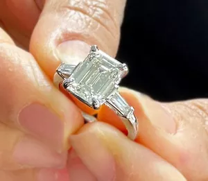 Emerald Cut Diamond Engagement Ring IGI Certified 14k Solid White Gold 2.30ctw - Picture 1 of 11