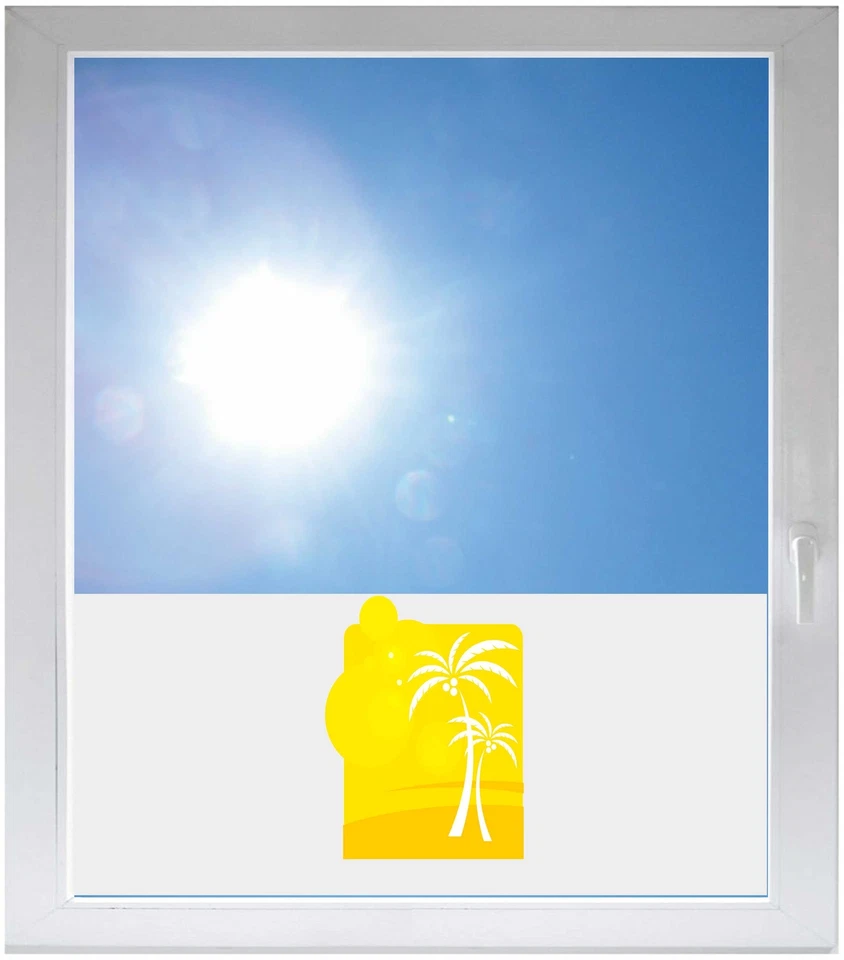 Sichtschutzfolie Sonnenschutz Fensterfolie - GMF0242 - Palmen Strand Meer - Bild 1 von 1