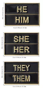 Pronouns Enamel Pin Badge Lapel Brooch Fashion Gift Jewellery LGBTQ He Him She - Foto 1 di 4