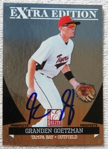 Tampa Bay Rays Granden Goetzman Signed 2011 Donruss Elite Auto Card