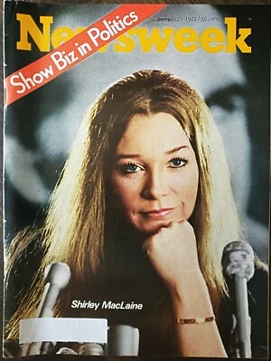 Shirley MacLaine Newsweek Magazine September 25 1972 Show Biz in Politics F442 - Image 1 of 4