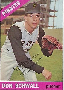 DON SCHWALL SIGNED 1966 TOPPS #144 - PITTSBURGH PIRATES - Picture 1 of 1