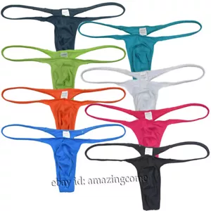 Men Close-fitting String Thong Underwear Male Minimal Coverage T-back Jock Strap - Picture 1 of 33