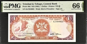Trinidad & Tobago 1 Dollar (1985) PMG 66 Gem TRAD - Picture 1 of 3
