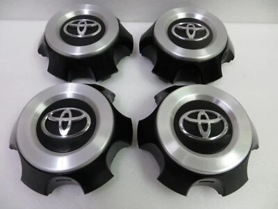 TOYOTA 4 RUNNER 19-20 BLACK / MACHINED CENTER CAPS - SET 4 - FIT 17" WHEEL - NEW Foto 1 de 4