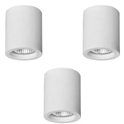 3X FARETTI A CILINDRO IN GESSO CERAMICO A SCOMPARSA PER CARTONGESSO LED GU10 - Immagine 1 di 4