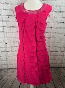 Tempo Paris Minikleid Damen Größe S rosa Rüsche ärmellos runder Ausschnitt Pullover - Bild 1 von 8