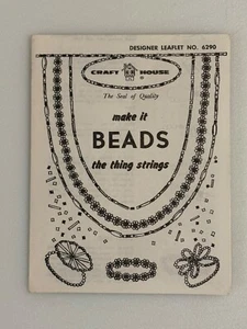 Vintage 1968 Craft House Make It Beads Product DIY Crafting Guide Instructions - Picture 1 of 3