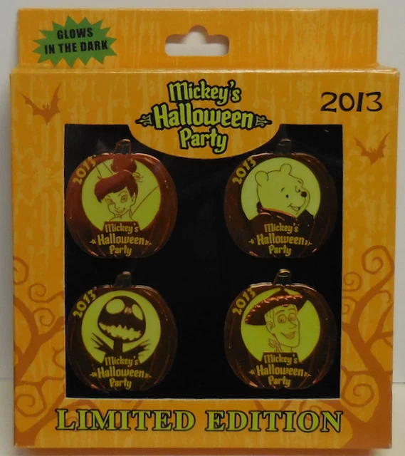 Prendedor Disney Mickey’s Halloween Party 2013 Calabaza en caja conjunto de 4 prendedores LE1000 Foto 1 de 4