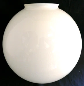 14" weißer dreifach ummantelter Glaskugel Lampenschirm 6" Monteur - Vintage Mid-Century Modern - Bild 1 von 4