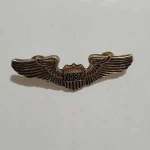 Vintage Brass Air Force Wings Pin NASM  - Picture 1 of 3