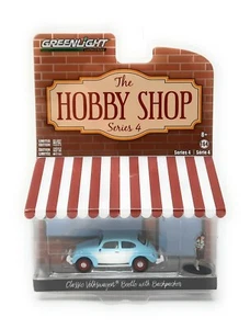 Greenlight Classic VW Volkswagen escarabajo azul con figura 1:64 Hobby Shop serie 4 - Imagen 1 de 1