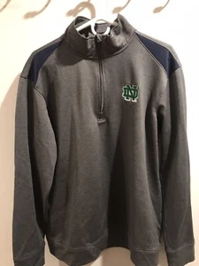 Notre Dame Mens 1/4 Zip Adult Large Pullover Sweatshirt Embroidered Logo Gameday - Picture 1 of 4
