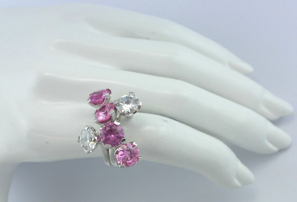 Damenring mit  Zirkonia & Turmalin  925er Silber (60 (19,1 mm Ø) - Bild 1 von 4