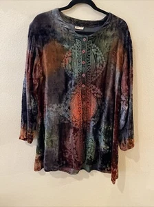 VTG 90s Whimsigoth Velvet Hippy Boho Embroidered Fairy Tie Dye Oversize Jacket42 - Picture 1 of 6