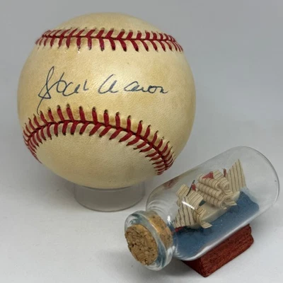 Hank Aaron signed Rawlings ONL Baseball JSA LOA Braves HOF Auto A4166 - Image 1 of 4