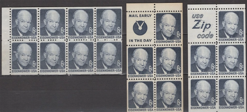 SC# 1393a & b - 6¢ - 1970 Dwight D. Eisenhower Mint NH Booklet Panes - Image 1 of 1