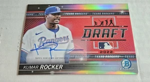 2022 Kumar Rocker Auto /99 Bowman Chrome Draft BDN-10 - Picture 1 of 5