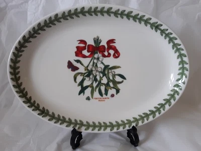 PORTMEIRION BOTANIC GARDEN MISTELTOE 9" OVAL PLATTER - RETIRED / DISCONTINUED - Image 1 of 4