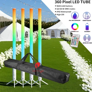 Wireless RGBWA 5in1 Pixel Tube LED Stage Light Bar WIFI  Battery 360 Tube Lights - Picture 1 of 8