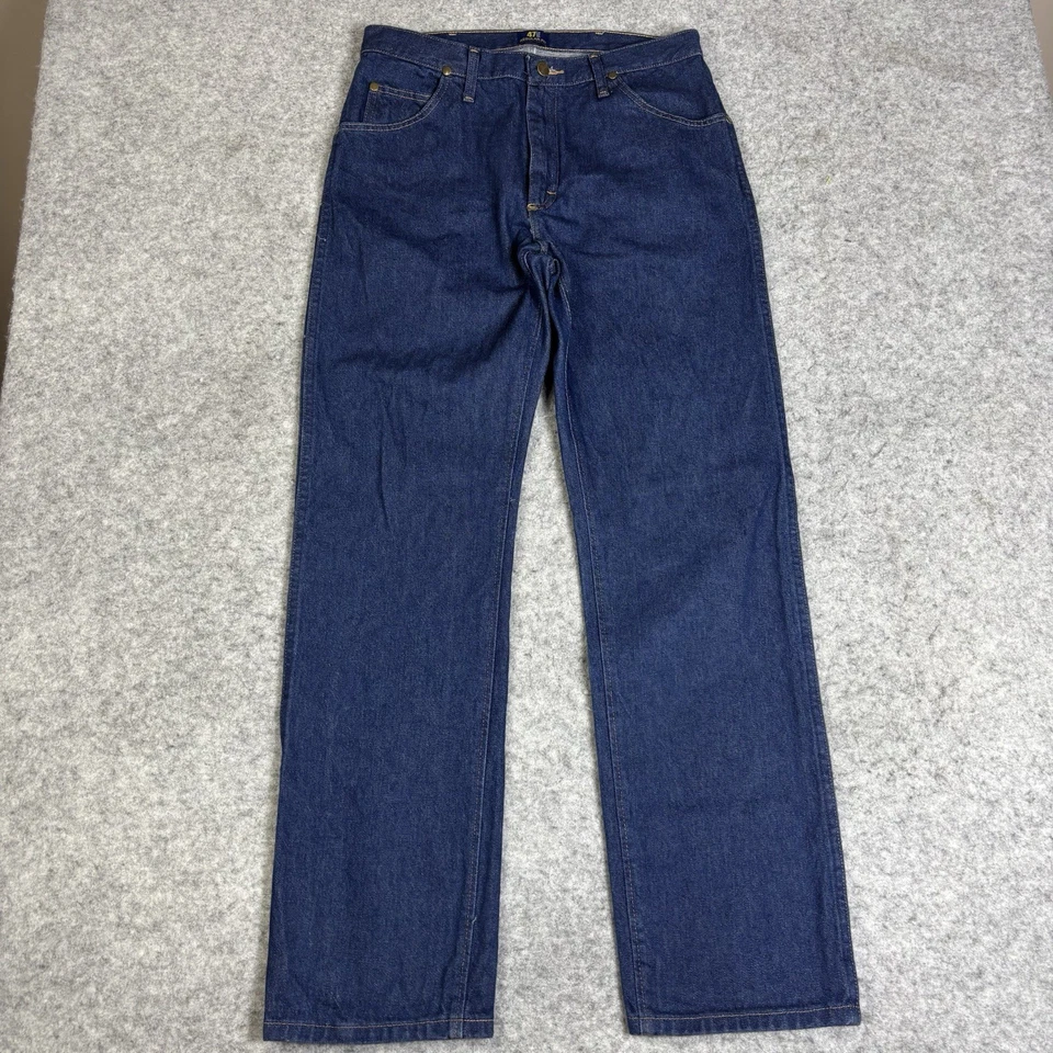 Wrangler 47MWZ Regular Fit Jeans Mens 33x32 Blue Dark Wash Cowboy Cut Denim - Image 1 of 4