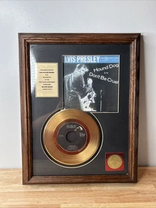Elvis Presley Framed 24k Gold Plated 45 Record Hound Dog/Don't Be Cruel 18 x 15 - Picture 1 of 7