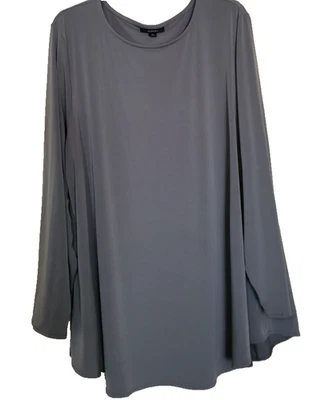 Alfani Long A Line Swing Fit & Flare Stretch Tunic Top Plus 3X Olive Green - Image 1 of 4