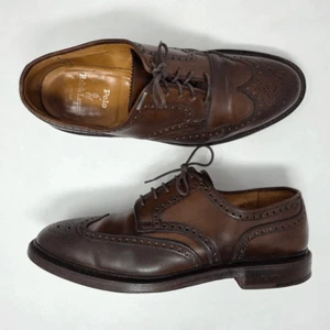 POLO RALPH LAUREN X CROCKETT & JONES MARLOW CÁSCARA DE CIGARRO PUNTAS DE ALAS CORDOBESAS 8,5 D - Imagen 1 de 9