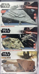 x3 Paper Model Star Wars Imperial Star Millennium Falcon Razor Crest Sandcrawler - Picture 1 of 11