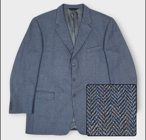 Giacca cappotto sportivo tweed blazer lana spina di pesce Burberry London uomo taglia 46 lunga
