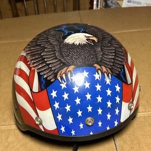 AGV THUNDER HALF HELMET WITH Eagle And American Flag Sz S From 2002 (READ) - Picture 1 of 24