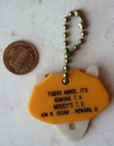 1960s Era Newark Ohio Moody's Admiral TV Fierce Tiger 3-D diecut keychain CUTE-- - Picture 1 of 1