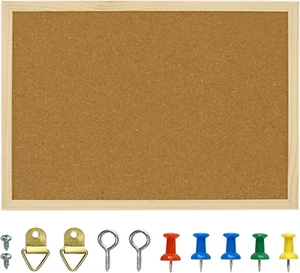 Cork Board Bulletin Board 17.7 X 13.3 Inch Wall-Mounted Pin Board - Picture 1 of 12