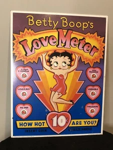 Betty Boops Liebesmesser - Wie heiß bist du - Münze einfügen Blechschild 12"x15,5" - Bild 1 von 8