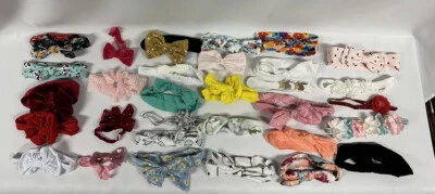 Baby girl Hairband 31 Pc Bundle pink White Multi flowers and bows - Image 1 of 4