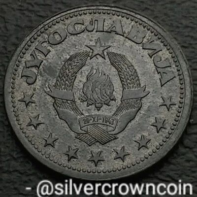 Yugoslavia 50 Para 1945. KM#25. Zinc Half Dollar coin. One year issue. WWII.  - Image 1 of 4