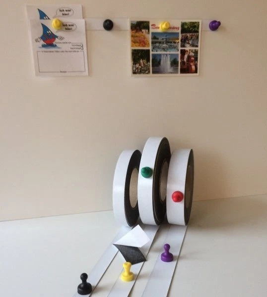 SMAGNON Meterware!! Ferroband selbstklebend 22mm x 0,6mm Weiß Glänzend - Magnetband Magn