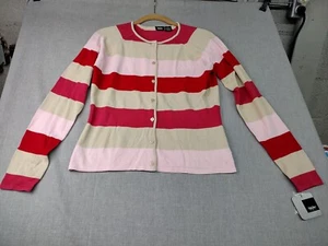 Mossimo Women's Multicolor Striped Knit Long Sleeve Button Sweater Small - Picture 1 of 9
