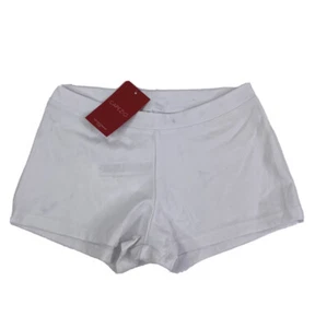 New Capezio Girls Medium White Boycut Lowrise Dance Shorts - Picture 1 of 7