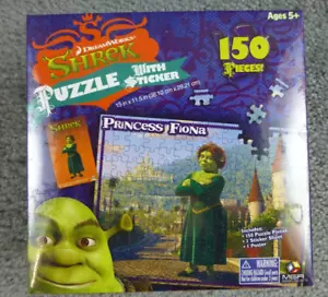 DreamWorks Fiona Shrek 150-teiliges Puzzle Stickerbogen Poster Alter 5+ versiegelt - Bild 1 von 4