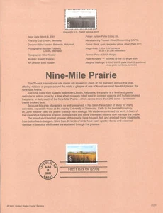 #0121 70c Nine-Mile Prairie #C136 Souvenir Page - Picture 1 of 1